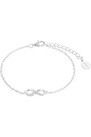 QS by s.Oliver Armband 925 sterling zilveren dames armsieraden, met zirkonia cubic synth., 16+3 cm, , Infinity, Wordt geleverd in sieraden geschenkverpakking, 2017243