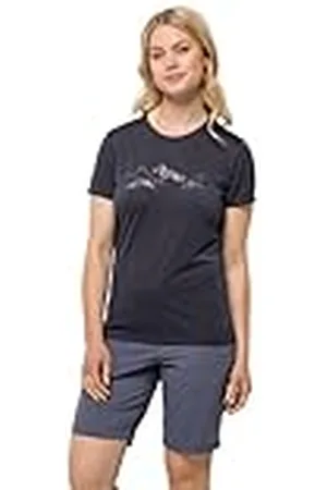 Jack Wolfskin Crosstrail Graphic T W T-shirt, korte mouwen, , XS dames, GRAPHITE, XS