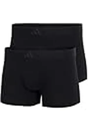 adidas Heren Boxershorts 2-pack Low Rise Trunk (2PK) -Active Flex Cotton 3 Stripes Ondergoed, Zwart_4AM008, S, , S