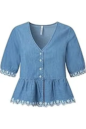 Pepe Jeans Berta T-shirt voor dames, Blauw, XL