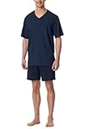 Schiesser Heren pyjama kort V-hals - Nightwear Set, Nachtblauw_182193, 50, , 50