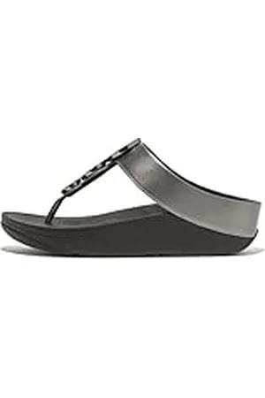 FitFlop Halo Bead-Circle Metallic Toe-Post Slides EU 39