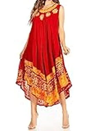 Sakkas Batik Bloem Caftan Tank Jurk/Cover Up, , one size