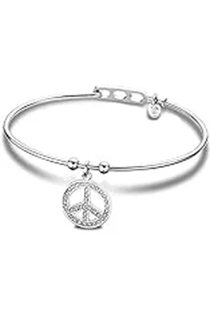 Lotus Vrouw Armbanden Staal Asschergeslepen Blauwe Zirkonia, Eén maat, Zilver, zirkonia, blauw