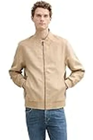 TOM TAILOR Heren 1045059 Kunstleren jas, 10751-Cement Beige, XL, , XL