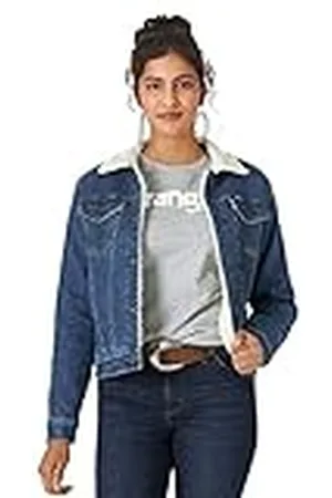 Wrangler Retro Sherpa gevoerde jas voor dames, retro Sherpa gevoerd jack, Denim, S