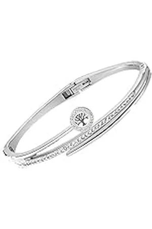 Lotus Armband voor dames, verzilverd, kristal asscher
