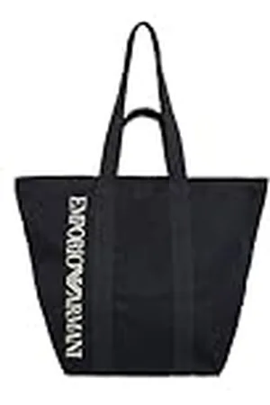 Emporio Armani Unisex Logo Winkelen Strandtas Marineblauw, , one size
