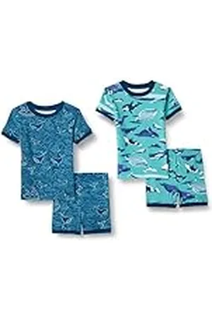 Amazon Katoenen pyjama voor kinderen, uniseks, set van 2 stuks, onderzee, maat 8 stuks