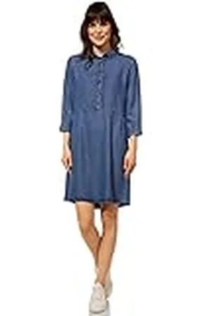 CECIL Dames 143176 Jurk, mid blue wash, XS
