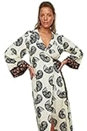 Trendyol Groot blad kimono en kaftan met motief dames, , S/M