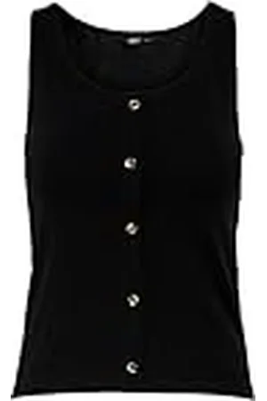 ONLY Dames Onllivelove Button Detail Cropped Sl Top T-shirts en tops, , XS