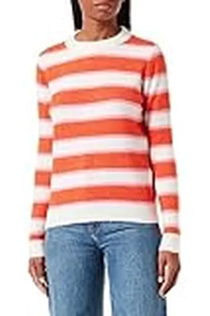 VERO MODA Bestseller A/S Dames VMPLAZA LS Block GA Boo trui, berken/strepen: W. Tangerine Tango en Sachet Pink, XS, , XS