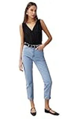 Trendyol Vrouwen Basic Normale Taille Rechte Pijpen Mom Jeans, , 70