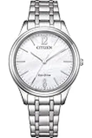 Citizen Eco-Drive dameshorloge op zonne-energie met roestvrijstalen schakelband met een diameter van 33 mm, in verschillende varianten, , armband