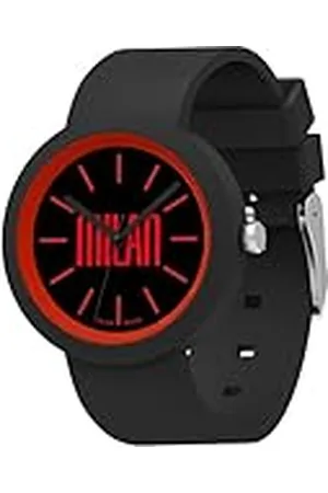 7 for all Mankind Milan polshorloge, rood en zwart, analoog, kwarts, kinderen en jongeren, sport- en voetbalhorloge, , Eén maat, Armband