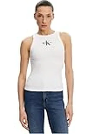 Calvin Klein CK JEANS Dames MONOLOGO RIB TANK TOP J20J225301, , S, , S