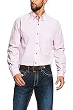 Ariat Mens Pro Series Dayne Mini Stripe Shirt, Prism Pink, Medium US