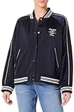 GANT Satijnen Varsity-jas voor dames, blauw (Evening Blue), L, , L