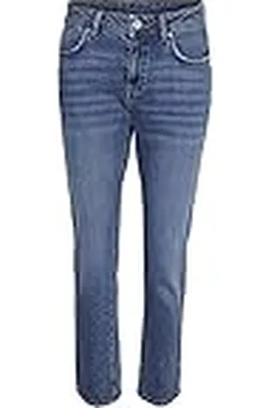 Noisy May NOS DE NMOLIVIA NW Slim Straight MB NOOS Jeans, Medium Blue Denim, 27/32