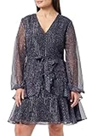 Dreimaster Vintage Dames Midi lange mouwen jurk 31427378, zwart bloemenprint, L, , L
