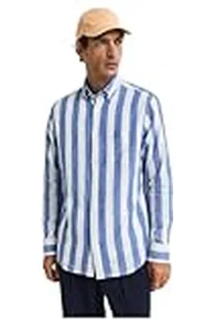 GANT REG COTTON LINEN BOLD STRIPE SHIRT, , XXL