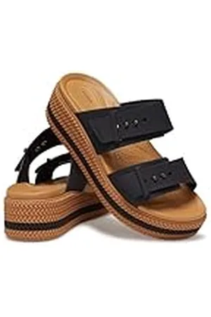 Crocs Brooklyn damessandaal met geweven gesp, Zwart, 42/43 EU