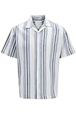 JACK & JONES Jprccsummer Stripe Resort S/S Shirt Sn, , XXL