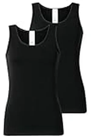 Schiesser Dames 2 PACK Onderhemd Tanktops met Kant Katoen Mix Modern Multipacks Ondergoed, , 44, , 44
