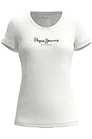 Pepe Jeans Dames New Virginia T-Shirt Slim Fit Korte Mouw Wit, , S
