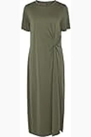 Pieces® Pcanora Ss O-Neck Midi Knoop Dress Bc, , XS