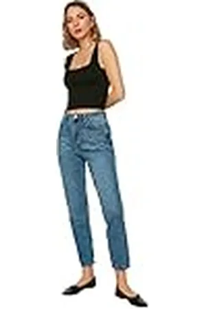 Trendyol Vrouwen Hoge Taille Rechte Been Mom Jeans, , 62