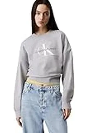 Calvin Klein CK JEANS Dames LS MONOLOGO FRANSE TERRY RLXD CN LV047B234G, , L, , L