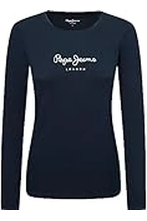 Pepe Jeans Vrouwen New Virginia T-Shirt Slim Fit Lange Mouw Blauw, , XXS