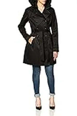Guess Womens Double Breasted Trenchcoat Met Contrast TrimTrenchcoat, , M