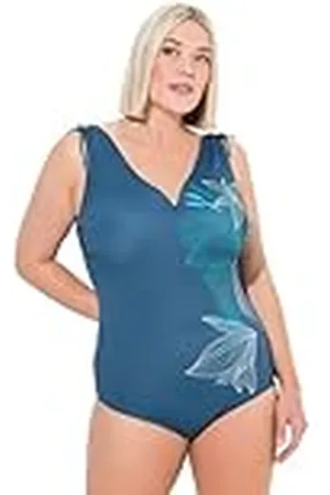 Ulla Popken Dames grote maten grote maten plus size badpak Petra, geplateerde bloemen, , 54