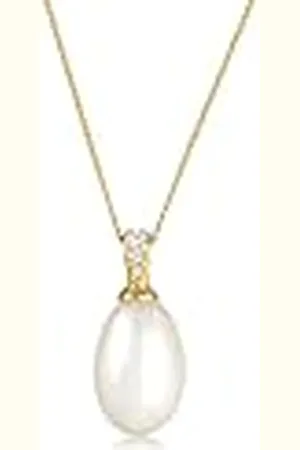 Elli Halsketting Süßwasserzuchtperle Diamant (0.05 ct) 585 Gelbgold