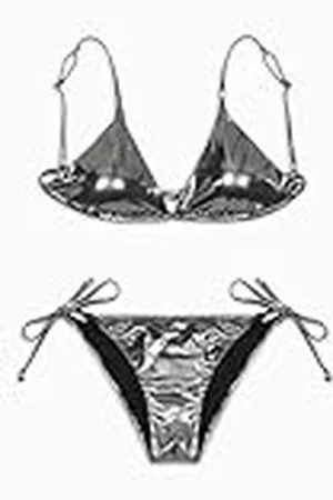 Emporio Armani Vrouw Micro Foil Dot Driehoek Bikini Zwart S, , S