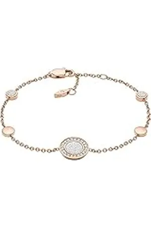 Fossil Armband Voor Vrouwen Klassiekers, Totale Lengte: 165mm + 25mm Verlengketting Roségoud Roestvrij Staal Armband, JF03264791