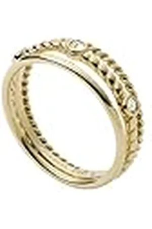 Fossil Val Vintage Heritage Goudkleurige Roestvrijstalen Voorgestapelde Ring