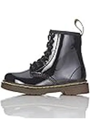 Dr. Martens INFANTS Patent Black 15373003 Veterschoenen voor kinderen, uniseks, zwart, wit, 25 EU