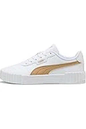 PUMA Dames Carina 3.0 Aqua Metallics Sneaker, wit-licht zand goud, 3.5 UK, Wit Licht Zand Goud, 36 EU