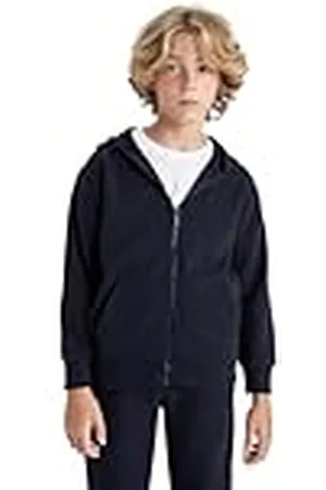 DeFacto Jongens Sweatjack Pullover Sweatshirt en Vest - Stijlvolle Kinderkleding voor Jongens (Navy, 5/6 Y), , 5-6 Jaar