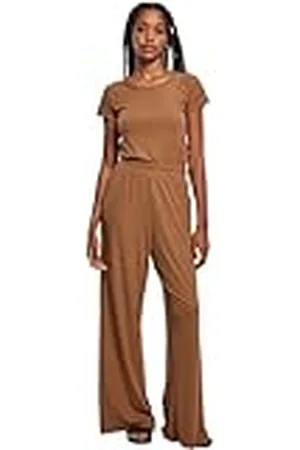 Urban classics Dames Rib Wid Leg Jumpsuit Overall Dames, , 4XL