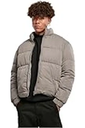 Urban classics Cropped Puffer Winterjas voor heren, korte snit, gewatteerd, met ritssluiting en opstaande kraag, maat S tot XXL, , L