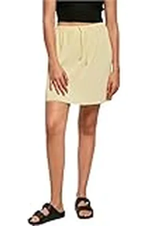 Urban classics Dames dames plissé mini rok rok, softgeel, S