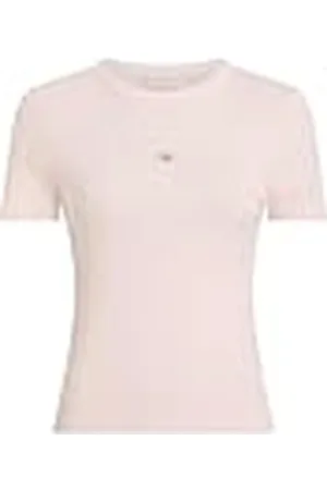 Calvin Klein CK JEANS Dames GEWOVEN LABEL RIB FITTED TEE J20J225245, Roze (Silver Peony), XS, , XS