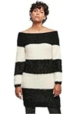 Urban classics Dames Dames Off Shoulder Feather Casual Jurk, , S, , S