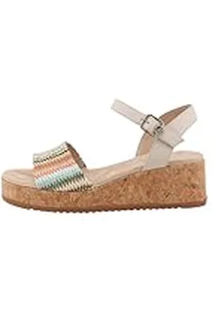 TOM TAILOR Dames 9590280005 wigvormige sandalen, crème-multi, 39 EU, , 39 EU