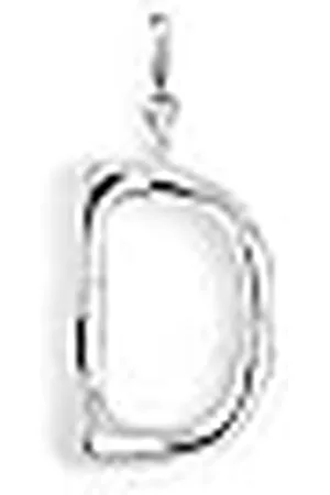 SINGULARU Charm Letter XL. Initiaal Hanger in Messing met Rhodium Afwerking. Combineerbaar met Ketting. Sieraden voor Dames. Letter D
